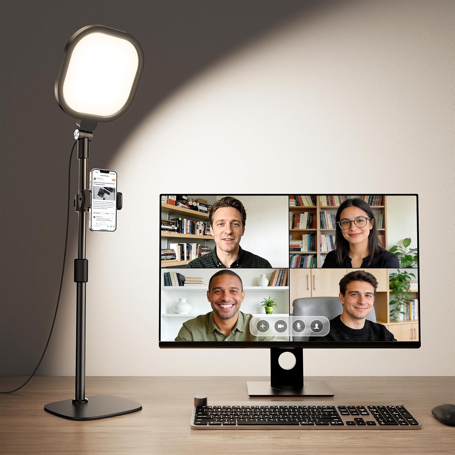 Webcam Light Stand for Live Stream, Selfie Ring Light with Webcam Mount: Budget Lighting That Actually Works product image