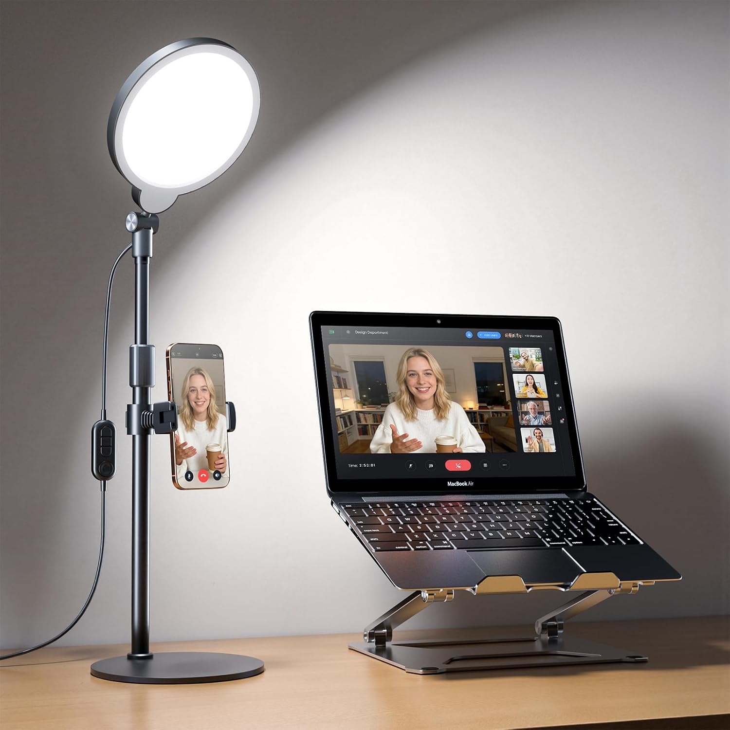 Weilisi 10.2" Desk Ring Light with Stand: Clamp-On Convenience for Home Office Video Lighting product image
